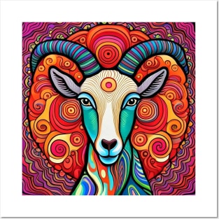 Bill the Quirky and Colorful Goat Posters and Art